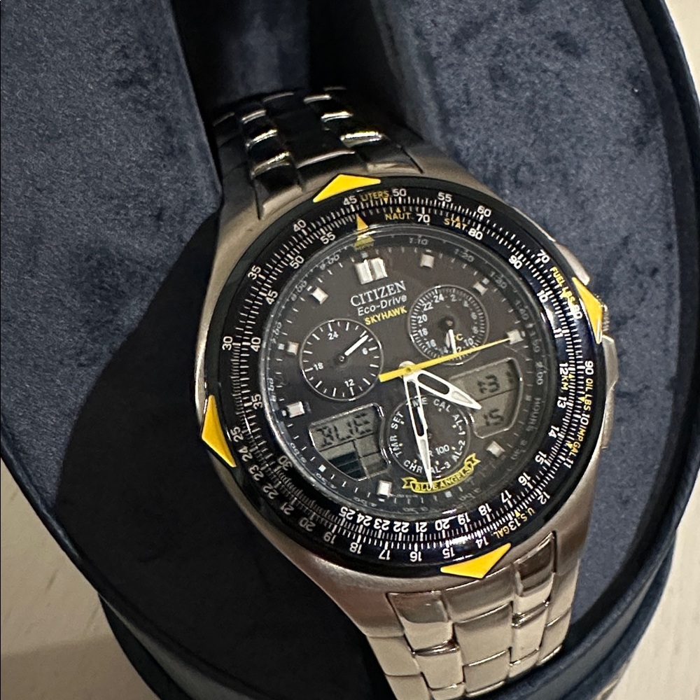 Citizen Eco-Drive Silver Watch Blue Angels collectible edition